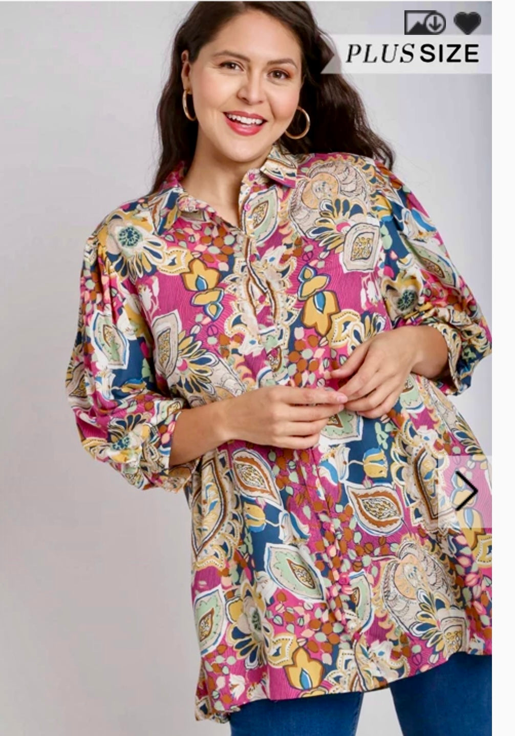 Plus size Aline button down 076