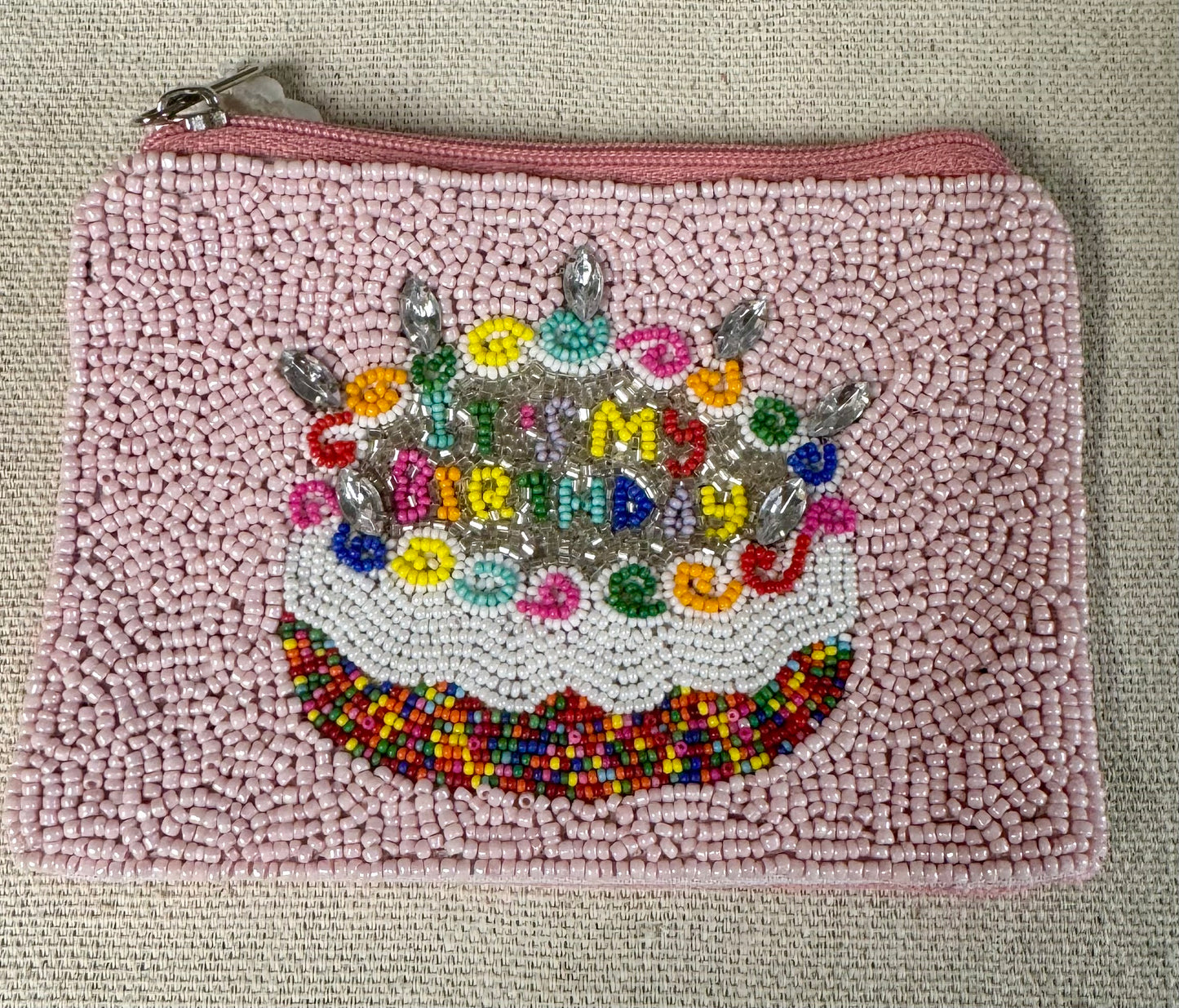 Seed bead zipper pouch 026