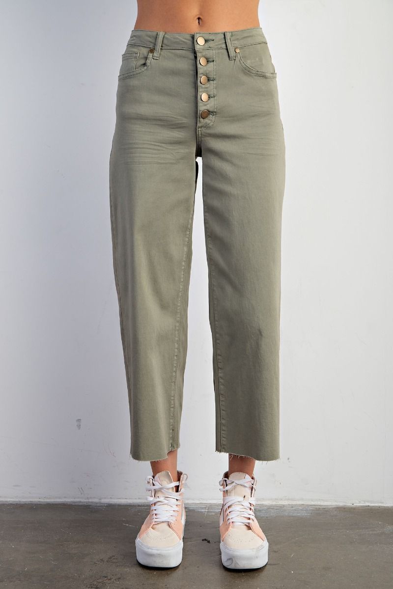 Button Front Stretch Pant